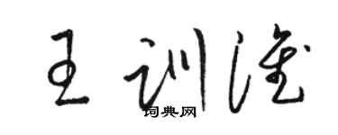 骆恒光王训淮草书个性签名怎么写