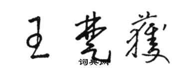 骆恒光王楚获草书个性签名怎么写