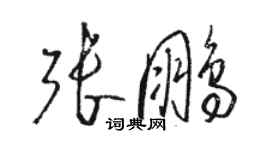 骆恒光张鹏草书个性签名怎么写