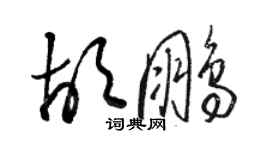 骆恒光胡鹏草书个性签名怎么写