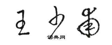 骆恒光王少甫草书个性签名怎么写