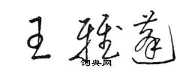 骆恒光王雅蓬草书个性签名怎么写