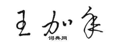 骆恒光王加年草书个性签名怎么写