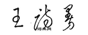 骆恒光王诗曼草书个性签名怎么写