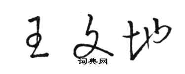骆恒光王文地草书个性签名怎么写