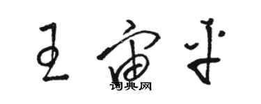 骆恒光王宙平草书个性签名怎么写