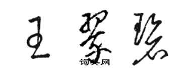 骆恒光王翠碧草书个性签名怎么写