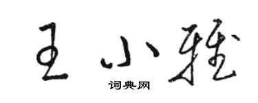 骆恒光王小雅草书个性签名怎么写