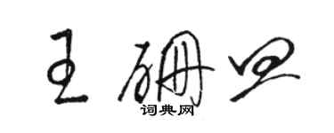 骆恒光王硼皿草书个性签名怎么写