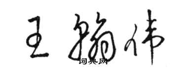 骆恒光王翰伟草书个性签名怎么写