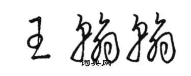 骆恒光王翰翰草书个性签名怎么写