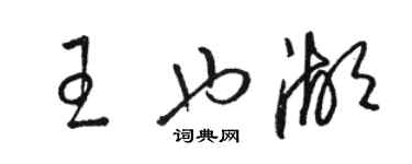 骆恒光王也湖草书个性签名怎么写