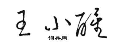 骆恒光王小醒草书个性签名怎么写