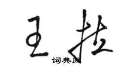骆恒光王拉草书个性签名怎么写