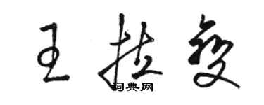 骆恒光王拉变草书个性签名怎么写