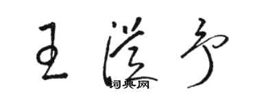 骆恒光王从予草书个性签名怎么写
