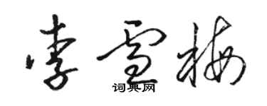 骆恒光李雪梅草书个性签名怎么写