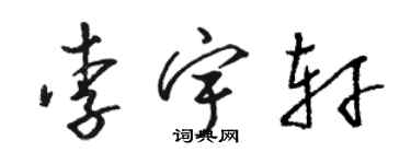 骆恒光李宇轩草书个性签名怎么写