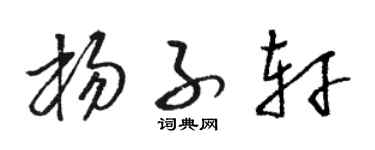 骆恒光杨子轩草书个性签名怎么写