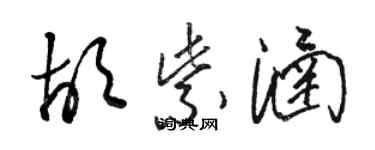 骆恒光胡紫涵草书个性签名怎么写