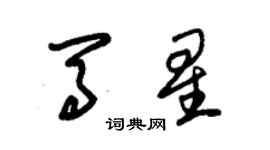 朱锡荣马星草书个性签名怎么写