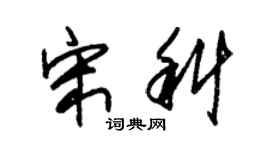朱锡荣宋科草书个性签名怎么写