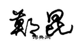 朱锡荣郑昆草书个性签名怎么写