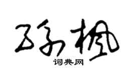 朱锡荣孙枫草书个性签名怎么写