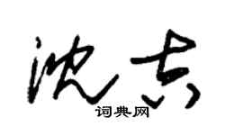朱锡荣沈吉草书个性签名怎么写