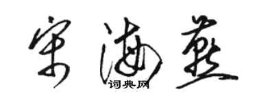 骆恒光宋海燕草书个性签名怎么写