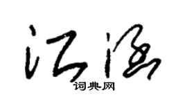 朱锡荣江涵草书个性签名怎么写