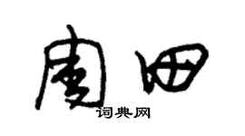 朱锡荣周田草书个性签名怎么写