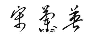骆恒光宋兰英草书个性签名怎么写