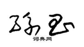 朱锡荣孙昌草书个性签名怎么写