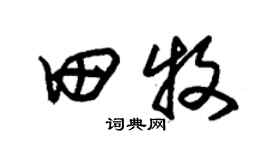 朱锡荣田牧草书个性签名怎么写
