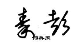 朱锡荣秦彭草书个性签名怎么写