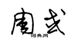 朱锡荣周或草书个性签名怎么写