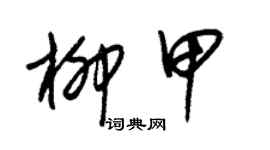 朱锡荣柳甲草书个性签名怎么写