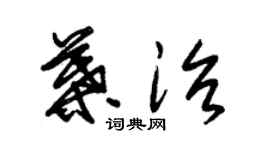 朱锡荣叶治草书个性签名怎么写
