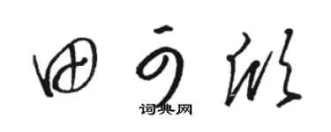 骆恒光田可欣草书个性签名怎么写