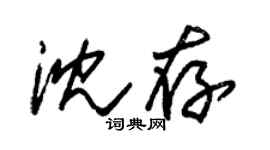朱锡荣沈存草书个性签名怎么写
