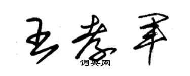 朱锡荣王孝军草书个性签名怎么写