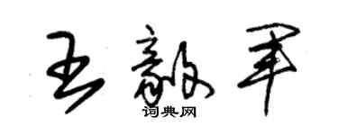 朱锡荣王毅军草书个性签名怎么写