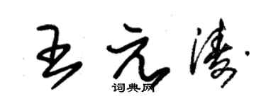 朱锡荣王元涛草书个性签名怎么写