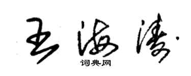 朱锡荣王海涛草书个性签名怎么写
