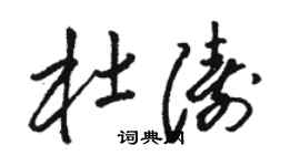 骆恒光杜涛草书个性签名怎么写