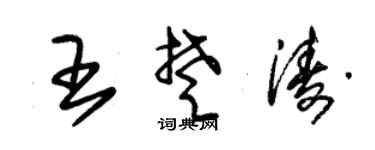 朱锡荣王楚涛草书个性签名怎么写