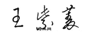 骆恒光王紫菱草书个性签名怎么写