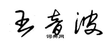 朱锡荣王音波草书个性签名怎么写