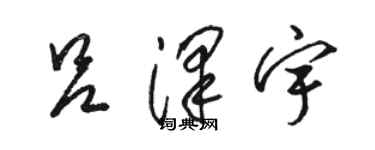 骆恒光吕泽宇草书个性签名怎么写